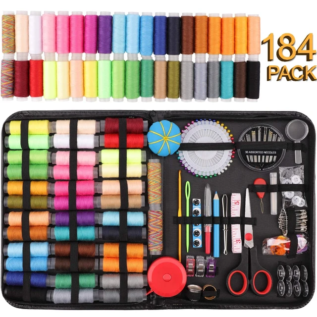 Alt view image 2 of 7 - Sewing Kit, 184 Large Premium Sewing Supplies, 38 XL Thread Spools, Suitable for Traveller, Adults, Kids, Beginner, Emergency, DIY and Home Button Repair Kit