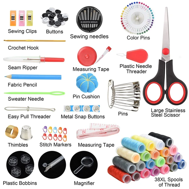 Alt view image 3 of 7 - Sewing Kit, 184 Large Premium Sewing Supplies, 38 XL Thread Spools, Suitable for Traveller, Adults, Kids, Beginner, Emergency, DIY and Home Button Repair Kit
