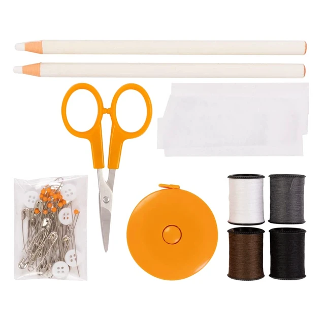 Alt view image 2 of 6 - 62-Piece Sewing Kit with Scissors, Clear | Measuring Tape, Pins, Thread and More, Sewing Set with Case, Craft Supplies