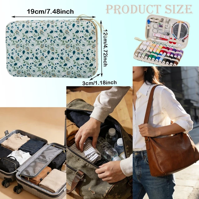 Alt view image 4 of 7 - Travel Sewing Kit with 24 Sewing Thread & Heavy Duty Sewing Needles | Printing Floral Refreshing Cute Sewing Kit for Adults Beginners,Basic Professional Sewing Supplies with 130PCS Accessories
