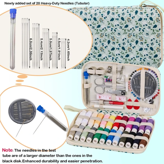 Alt view image 3 of 7 - Travel Sewing Kit with 24 Sewing Thread & Heavy Duty Sewing Needles | Printing Floral Refreshing Cute Sewing Kit for Adults Beginners,Basic Professional Sewing Supplies with 130PCS Accessories