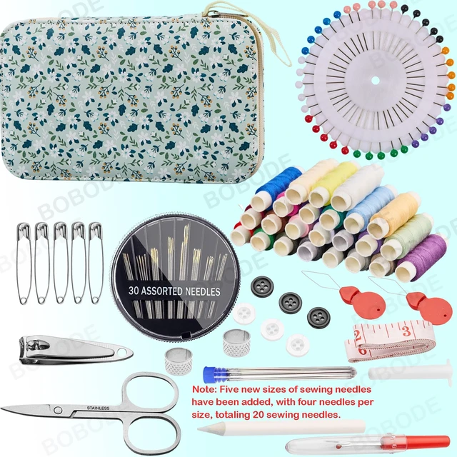 Alt view image 2 of 7 - Travel Sewing Kit with 24 Sewing Thread & Heavy Duty Sewing Needles | Printing Floral Refreshing Cute Sewing Kit for Adults Beginners,Basic Professional Sewing Supplies with 130PCS Accessories