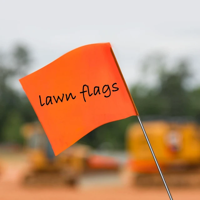 Alt view image 5 of 6 - 50Pack Fluorescent Orange Marking Flags, 15x4x5 In Yard Flag for Lawn | Writable Marker Flags , for Lawn & Irrigation & Landscape & Sprinkler & Survey & Dog Training.