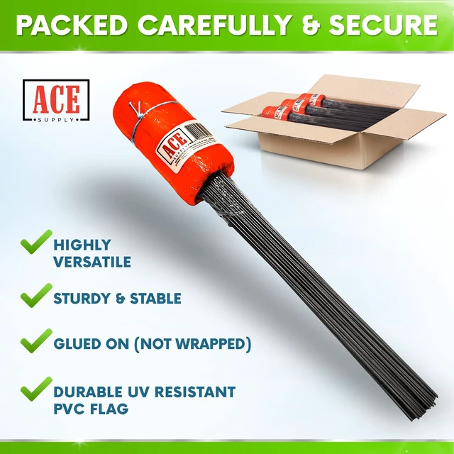 Alt view image 3 of 5 - Fluorescent Orange Yard Marking Flags - 4x5x15 Inch Marker Flags - 50 Pack - Markers For Lawn, Irrigation, Landscaping, Survey & Sprinkler Head Marking