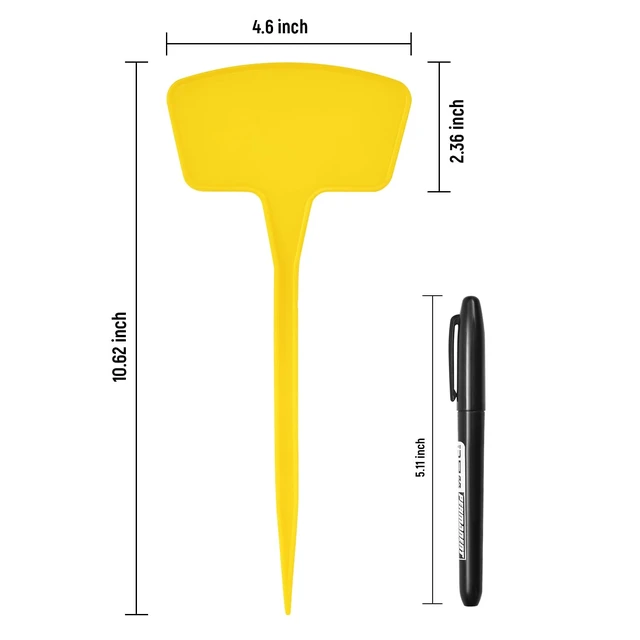 Alt view image 2 of 6 - Plant Labels60 Pcs Yuanling Plant Markers Large Plastic Plant Tags T-Type Waterproof Garden Labels for Outdoor Indoor Potted Plants Flowers Seeds Herbs with Garden Marker Pen