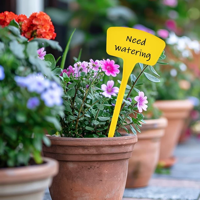 Alt view image 6 of 6 - Plant Labels60 Pcs Yuanling Plant Markers Large Plastic Plant Tags T-Type Waterproof Garden Labels for Outdoor Indoor Potted Plants Flowers Seeds Herbs with Garden Marker Pen