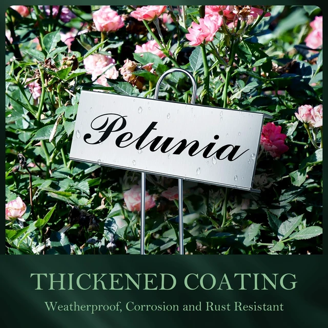 Alt view image 2 of 7 - 30 Pack Metal Plant Labels for Outdoor Garden Waterproof Plant Markers, Labels Garden Markers for Seedlings Herbs Vegetable Greenhouse Gifts, with Pen