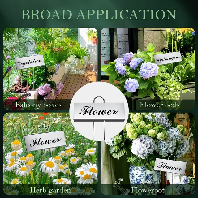 Alt view image 3 of 7 - 30 Pack Metal Plant Labels for Outdoor Garden Waterproof Plant Markers, Labels Garden Markers for Seedlings Herbs Vegetable Greenhouse Gifts, with Pen