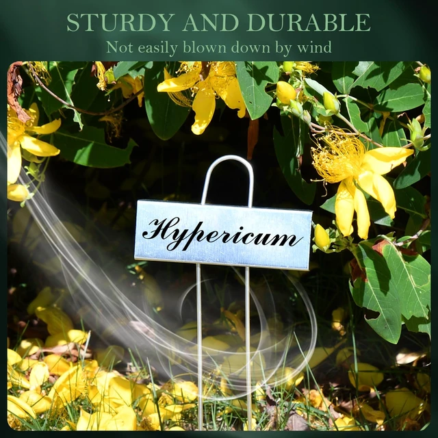 Alt view image 5 of 7 - 30 Pack Metal Plant Labels for Outdoor Garden Waterproof Plant Markers, Labels Garden Markers for Seedlings Herbs Vegetable Greenhouse Gifts, with Pen