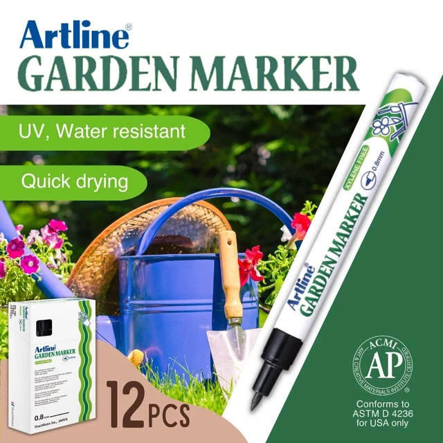 Alt view image 2 of 7 - Garden Markers, Black 0.8mm | Permanent plant markers for outdoor garden labels, nursery tags, plastic stakes, seed trays, pots and plant organization