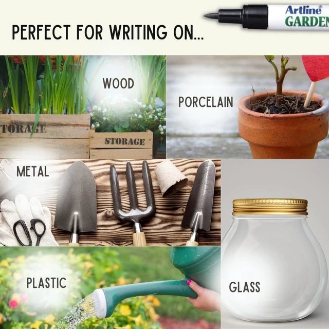 Alt view image 7 of 7 - Garden Markers, Black 0.8mm | Permanent plant markers for outdoor garden labels, nursery tags, plastic stakes, seed trays, pots and plant organization