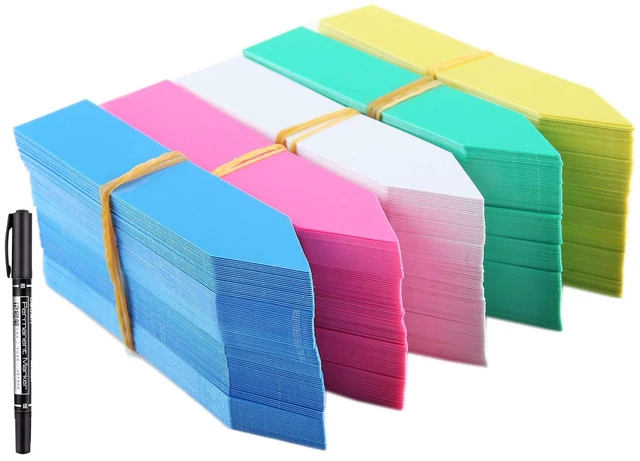 Main image of 1000 Pcs Plant Tags and Labels - Plastic Waterproof Garden Markers | 4 Inch Nursery Pot Stake Tags, Plant Seed Label for Outdoor Garden, 5 Colors