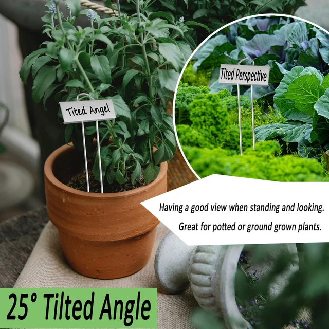 Alt view image 3 of 7 - 30pcs Plant Labels for Outdoor Garden Waterproof Plant Markers for Outdoor Plants, 11inch Metal Garden Plant Tags and Labels for Herbs Vegetable Seedlings GreenhouseSilver