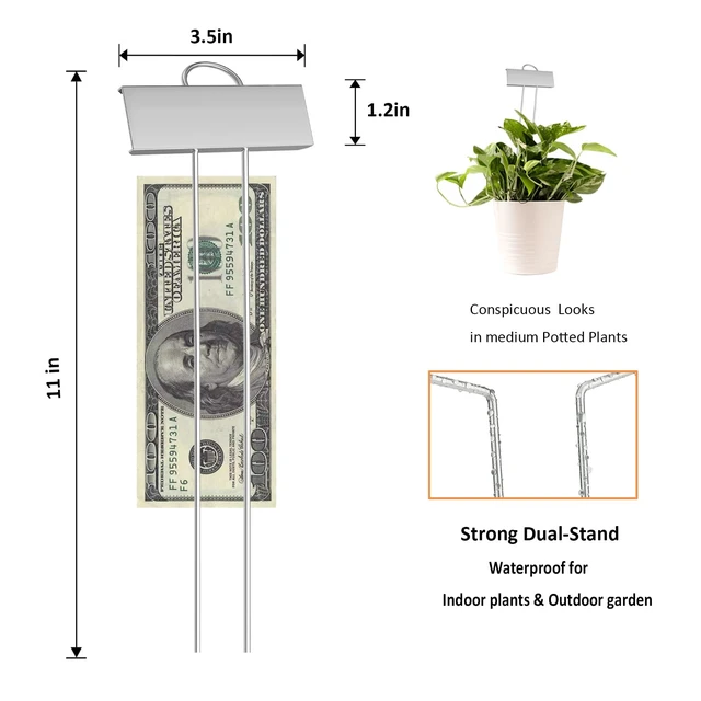 Alt view image 2 of 7 - 30pcs Plant Labels for Outdoor Garden Waterproof Plant Markers for Outdoor Plants, 11inch Metal Garden Plant Tags and Labels for Herbs Vegetable Seedlings GreenhouseSilver