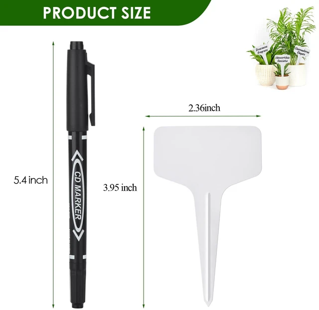 Alt view image 2 of 6 - Plant Labels 120pcs with Garden Plant Markers Pen of Outdoor Waterproof,T-Type Plant Tags and Permanent Marking Pen, Garden Labels Gardening Gifts for Women Men