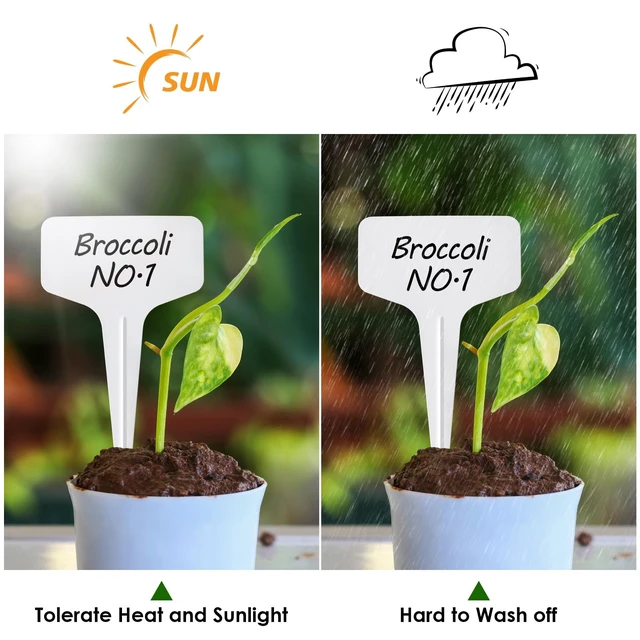 Alt view image 3 of 6 - Plant Labels 120pcs with Garden Plant Markers Pen of Outdoor Waterproof,T-Type Plant Tags and Permanent Marking Pen, Garden Labels Gardening Gifts for Women Men