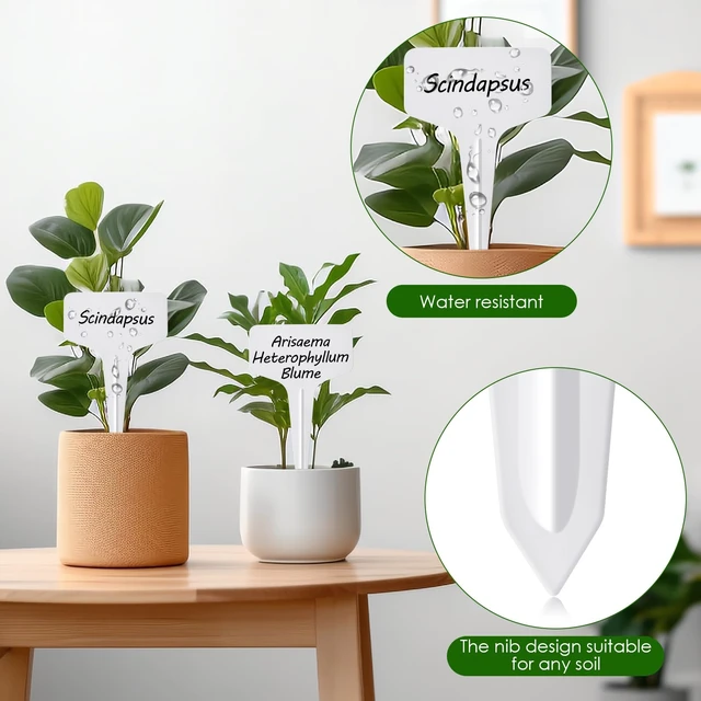 Alt view image 4 of 6 - Plant Labels 120pcs with Garden Plant Markers Pen of Outdoor Waterproof,T-Type Plant Tags and Permanent Marking Pen, Garden Labels Gardening Gifts for Women Men