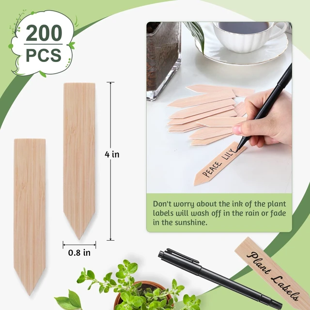 Alt view image 2 of 7 - 200Pcs Plant Labels,4 Inch Plastic Garden Plant Markers,Waterproof Nursery Plant Tags,Seed Labels,Pot Marker for Outdoor Indoor Garden Plants Label Stakes
