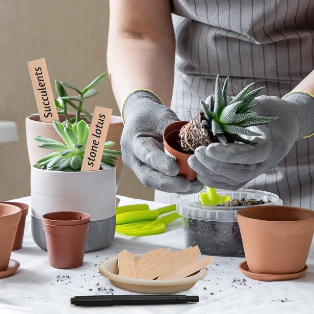 Alt view image 6 of 7 - 200Pcs Plant Labels,4 Inch Plastic Garden Plant Markers,Waterproof Nursery Plant Tags,Seed Labels,Pot Marker for Outdoor Indoor Garden Plants Label Stakes
