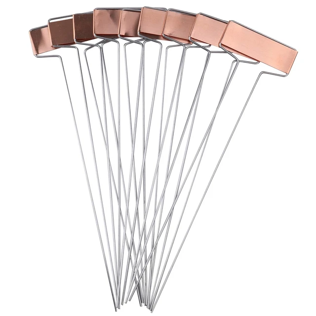 Alt view image 4 of 7 - 30 Pack 10 Inch High Copper Plate Metal Plant Labels Garden Stake Tags Reusable Planting Gardening Markers