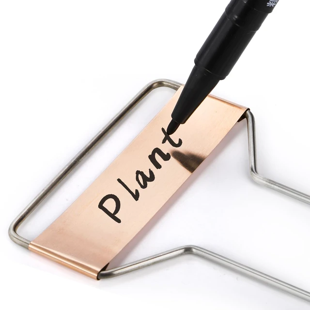 Alt view image 7 of 7 - 30 Pack 10 Inch High Copper Plate Metal Plant Labels Garden Stake Tags Reusable Planting Gardening Markers
