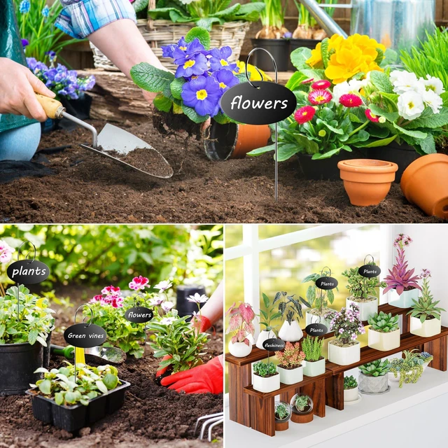 Alt view image 4 of 6 - 25 Pack Acrylic Plant Labels Stakes with Pen for Garden Plants | Waterproof reusable acrylic plant markers, Plant Tags for seeds, flowers, herbs, vegetables, indoor & outdoor gardening