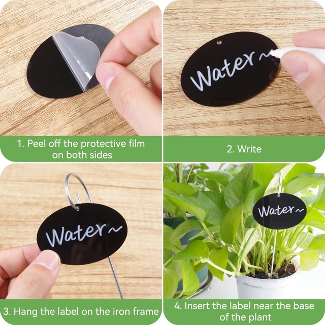 Alt view image 5 of 6 - 25 Pack Acrylic Plant Labels Stakes with Pen for Garden Plants | Waterproof reusable acrylic plant markers, Plant Tags for seeds, flowers, herbs, vegetables, indoor & outdoor gardening