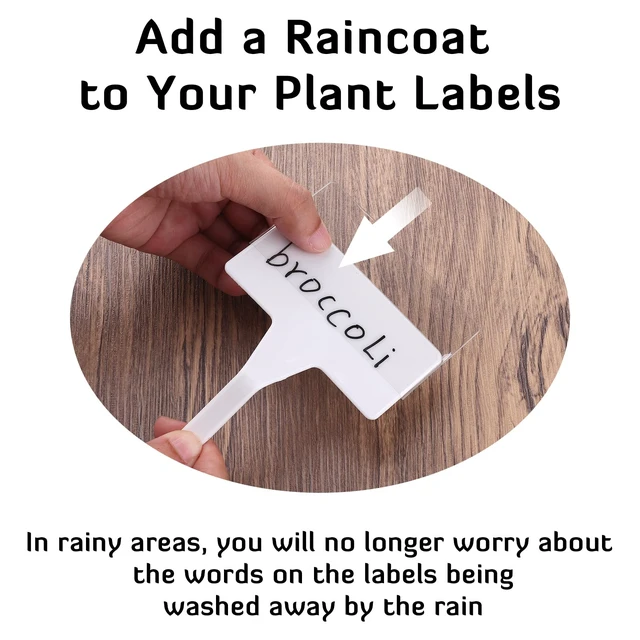 Alt view image 3 of 6 - 50 Pack Outdoor Plant Label, Large Waterproof Plastic Plant T-Type Tags, Durable Nursery Garden Markers, Perfect for Herbs, Flowers, Vegetable (Height 11.8'')
