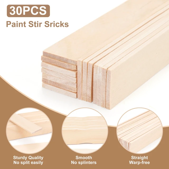 Alt view image 3 of 6 - 30 Pcs Wooden Paint Stirrers,12 Inch Mixing Sticks