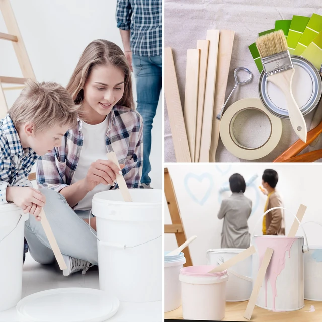Alt view image 5 of 6 - 30 Pcs Wooden Paint Stirrers,12 Inch Mixing Sticks