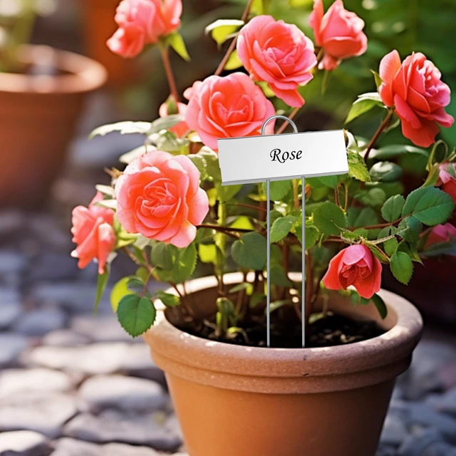 Alt view image 6 of 7 - Metal Plant Labels, 30 Pack Garden Label Markers, Weatherproof Garden Stake Tags, Reusable Planting Gardening Markers, Silver