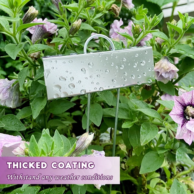 Alt view image 5 of 7 - Metal Plant Labels, 30 Pack Garden Label Markers, Weatherproof Garden Stake Tags, Reusable Planting Gardening Markers, Silver