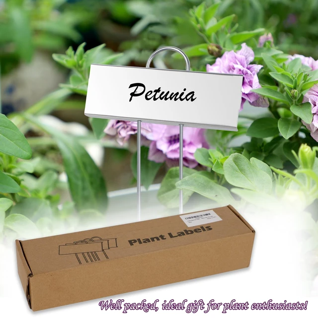 Alt view image 7 of 7 - Metal Plant Labels, 30 Pack Garden Label Markers, Weatherproof Garden Stake Tags, Reusable Planting Gardening Markers, Silver