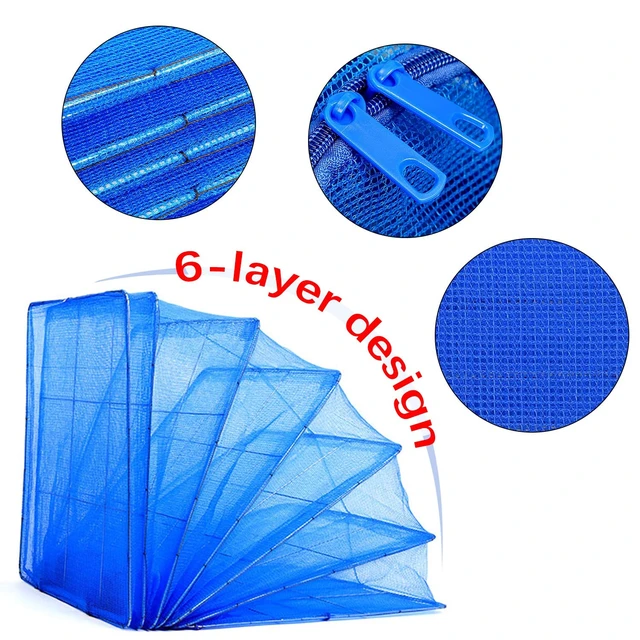 Alt view image 3 of 7 - Hanging Drying Net Foldable Drying Rack Net Dryer 19.7"x19.7"x37.4" 6 Layer Folding Fish Mesh Collapsible Dry Net with Zippers for Drying Seeds Fish Vegetables Fruit Herb Food