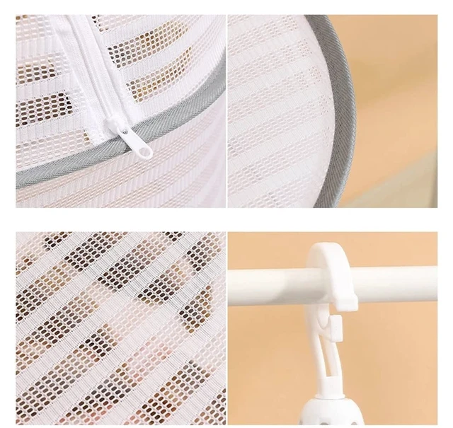 Alt view image 5 of 6 - Foldable Drying Fishing Net, Hanging Drying Net Rack Clothes Dry Basket with Zipper, Indoor and Outdoor Plants Dryer for Shrimp Fish Fruit Vegetables Herb (1 Layer)