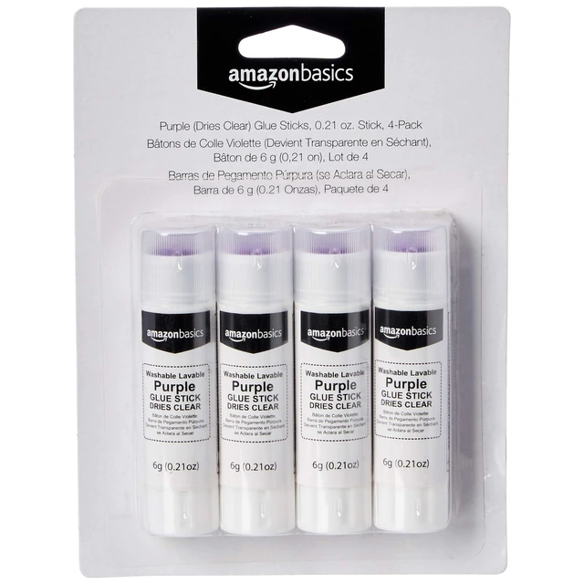 Alt view image 4 of 4 - Purple Washable School Glue Sticks for Classroom Supplies and DIY Art, Dries Clear, 0.21 oz Stick, 4-Pack