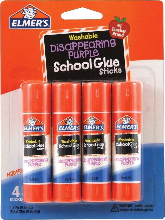 Alt view image 2 of 2 - E543 Washable School Glue Sticks, Disappearing Purple, 4/Pack