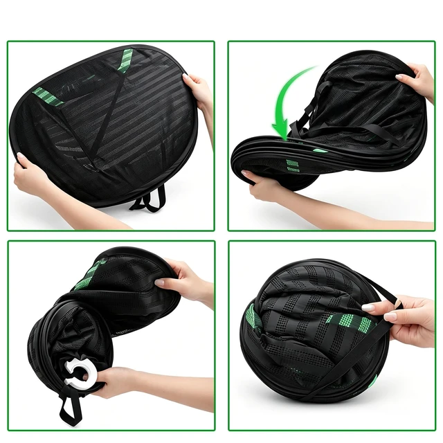 Alt view image 3 of 7 - 4 Layer Herb Drying Rack with Zipper, Hanging Mesh Net with Garden Shear, Collapsible Food Drying Net for Seeds, Buds, Fruits, Vegetables, Herbs, Fish, Clothes(Black)