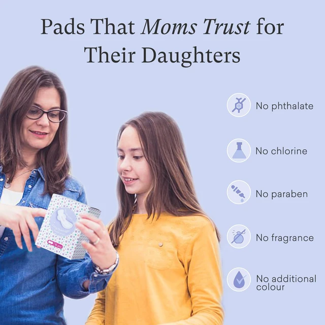 Alt view image 4 of 7 - Teens Maxi Period Pads with Wings for Tweens, Organic Cotton Sanitary Pads for Teens Girls 9-14, Long Overnight Size, 15 CT