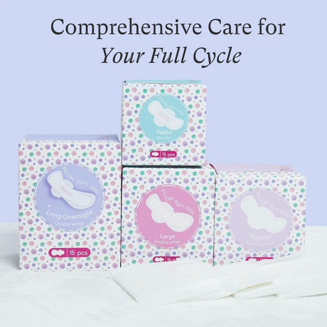 Alt view image 6 of 7 - Teens Maxi Period Pads with Wings for Tweens, Organic Cotton Sanitary Pads for Teens Girls 9-14, Long Overnight Size, 15 CT