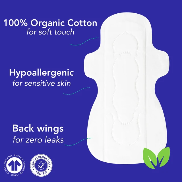 Alt view image 2 of 7 - Organic Cotton Top Sheet Pads with Wings | Plastic & Toxin Free