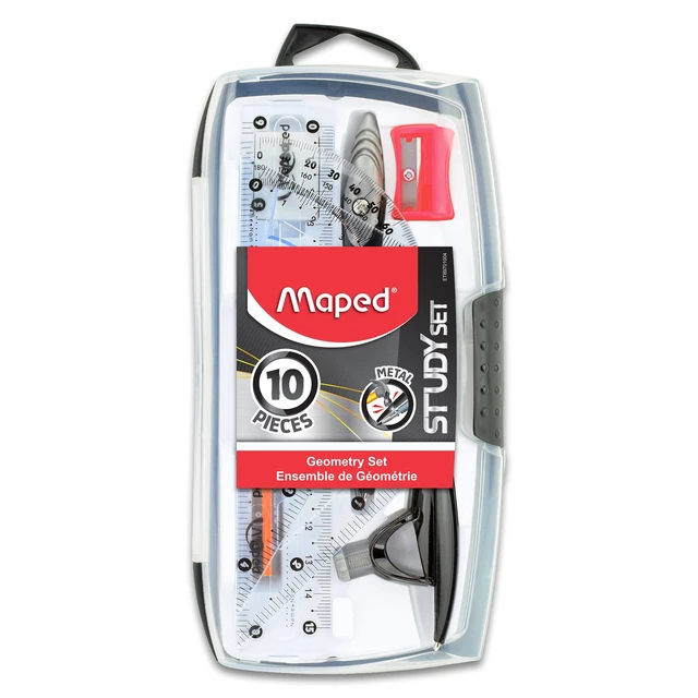 Alt view image 2 of 7 - Maped - Study - Geometry set - Metal - 10 Piece | Advanced Student Kit - Precision Drafting Tools - Durable and Ergonomic Design - Enhances Creativity for School