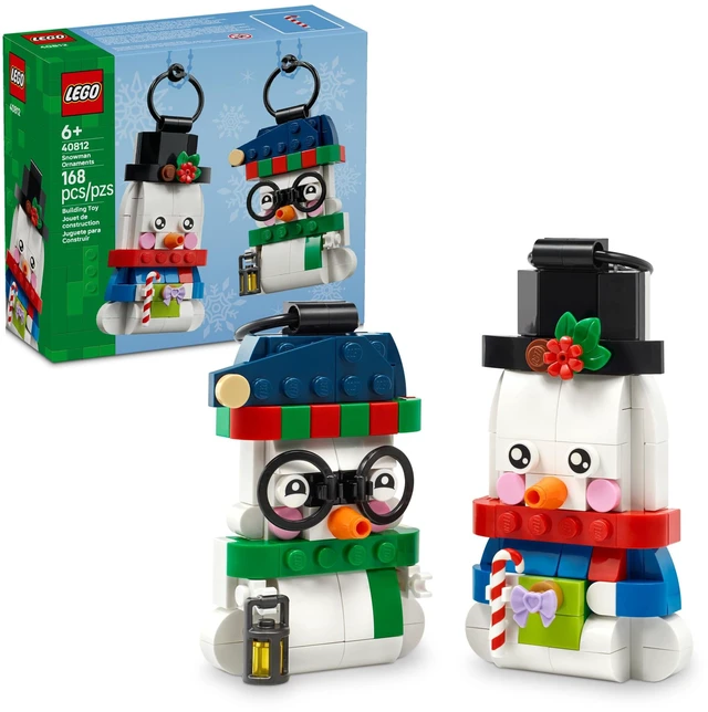 Main image of Snowman Ornaments 40812 | Christmas Craft, Building Toys, Girls & Boys, Ages 6+, Christmas Tree Decoration with Hanging Rings, 168 pieces