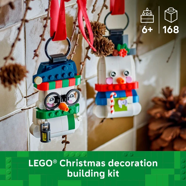 Alt view image 2 of 6 - Snowman Ornaments 40812 | Christmas Craft, Building Toys, Girls & Boys, Ages 6+, Christmas Tree Decoration with Hanging Rings, 168 pieces