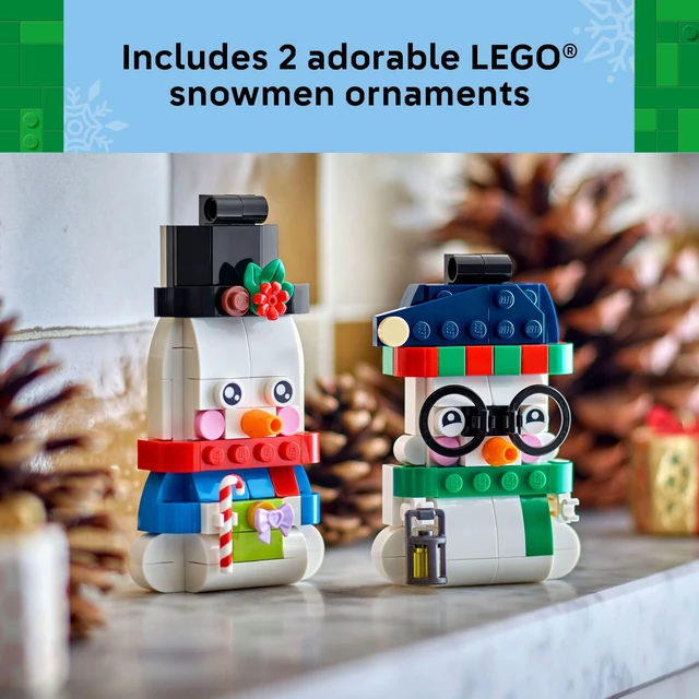 Alt view image 3 of 6 - Snowman Ornaments 40812 | Christmas Craft, Building Toys, Girls & Boys, Ages 6+, Christmas Tree Decoration with Hanging Rings, 168 pieces