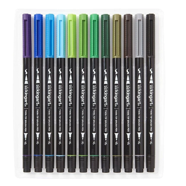 Alt view image 2 of 7 - PRO 445-24 Dual Twin-Tip Brush Pens, Multicolor, 24-Colors | Flexible Brush Tip & Fine Point Nib, Water-Based Blendable Ink, Non-Toxic & Acid-Free, Ideal For Calligraphy & Sketching