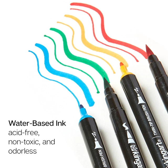 Alt view image 4 of 7 - PRO 445-24 Dual Twin-Tip Brush Pens, Multicolor, 24-Colors | Flexible Brush Tip & Fine Point Nib, Water-Based Blendable Ink, Non-Toxic & Acid-Free, Ideal For Calligraphy & Sketching
