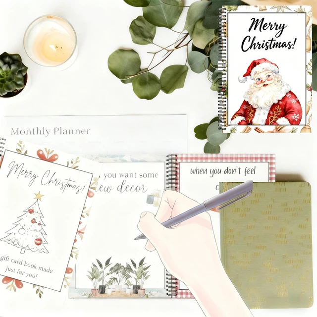 Alt view image 2 of 5 - Christmas Gift Card Book for Adults,Merry Christmas Gift Cards - 39 Cards/Surprises On Every Page,5x7 Color Spiral Bound Card Book DIY Personalized Greeting Card for Family Students Friends Xmas Gifts