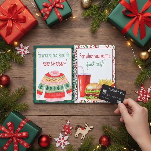 Alt view image 3 of 6 - Christmas Gift Card Book 7 x 5 Inch Merry Christmas Booklet Organizer Greeting Card Album Keeper Personalized Gift for Merry Xmas Party Supplies(1 Pcs,Red Truck)