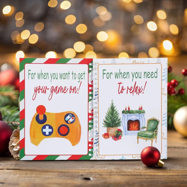 Alt view image 4 of 6 - Christmas Gift Card Book 7 x 5 Inch Merry Christmas Booklet Organizer Greeting Card Album Keeper Personalized Gift for Merry Xmas Party Supplies(1 Pcs,Red Truck)